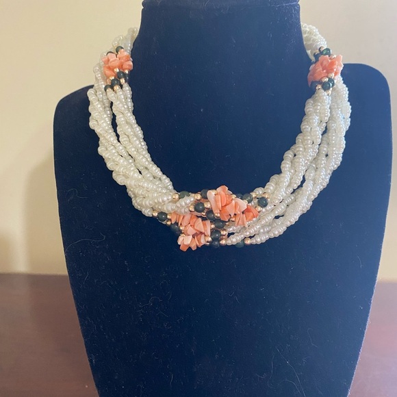 Freshwater Elegant Pearl Twisted Multi strand Necklace - Picture 11 of 12